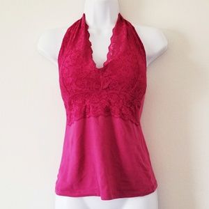 🌹HOT Pink Halter Top With Built In Bra